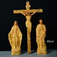 Bàn thờ Công giáo kệ lệch dời tượng giả gỗ 7 3 tuong 3D 50cm 03