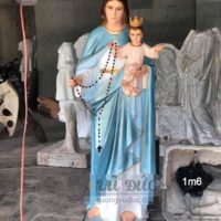 Tượng Mẹ Maria bế Chúa 1m6 bằng xi măng mẫu 1