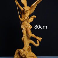Tuong tong lanh thien than Micae gia go cao 80cm 01