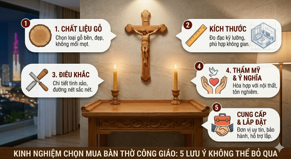 Kinh Nghiệm Chọn Mua Bàn Thờ Công Giáo: 5 Lưu Ý Không Thể Bỏ Qua 1 Gemini Generated Image q1vilqq1vilqq1vi